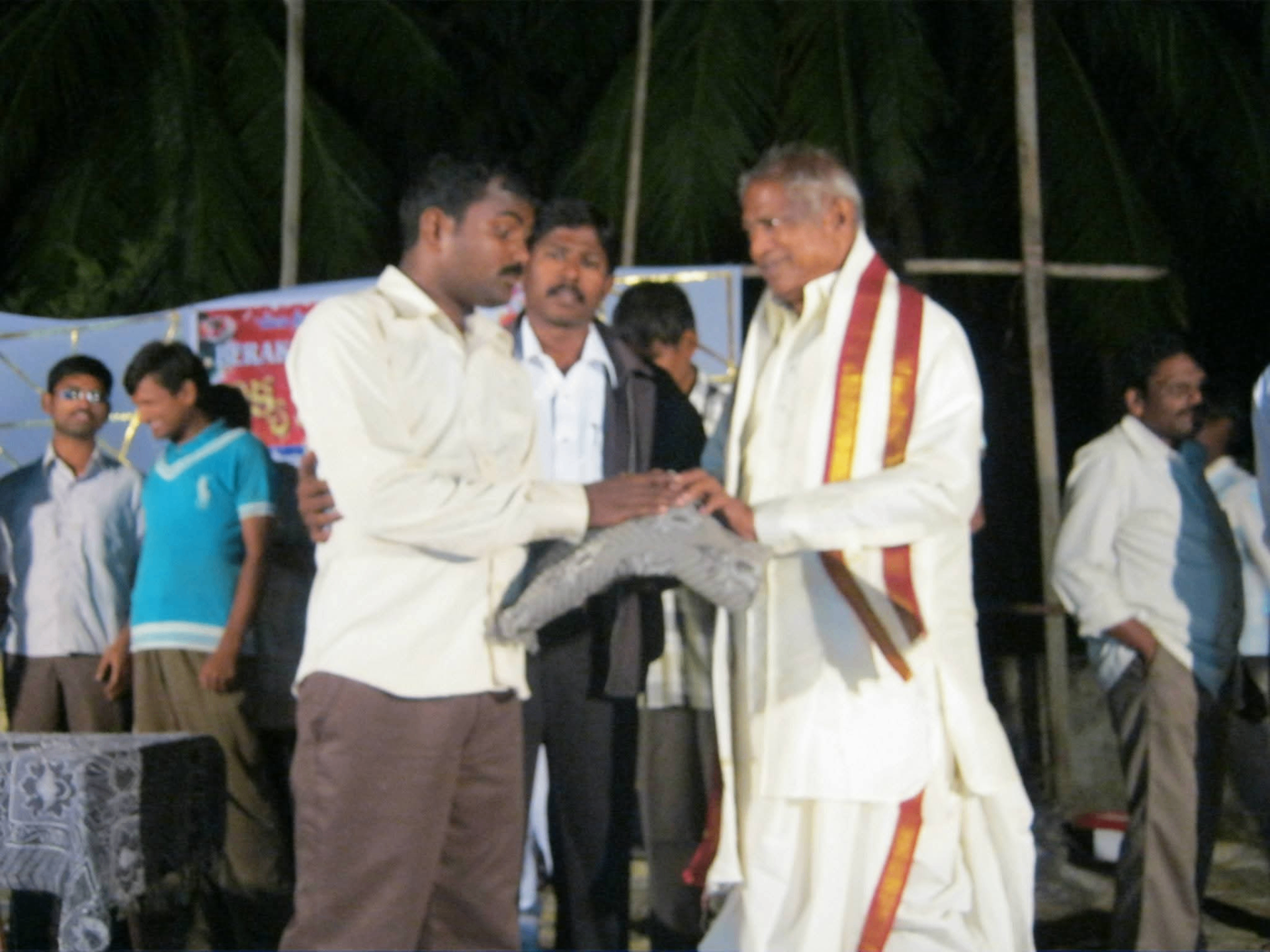 Blessing and gifting a visually impaired brother on stage