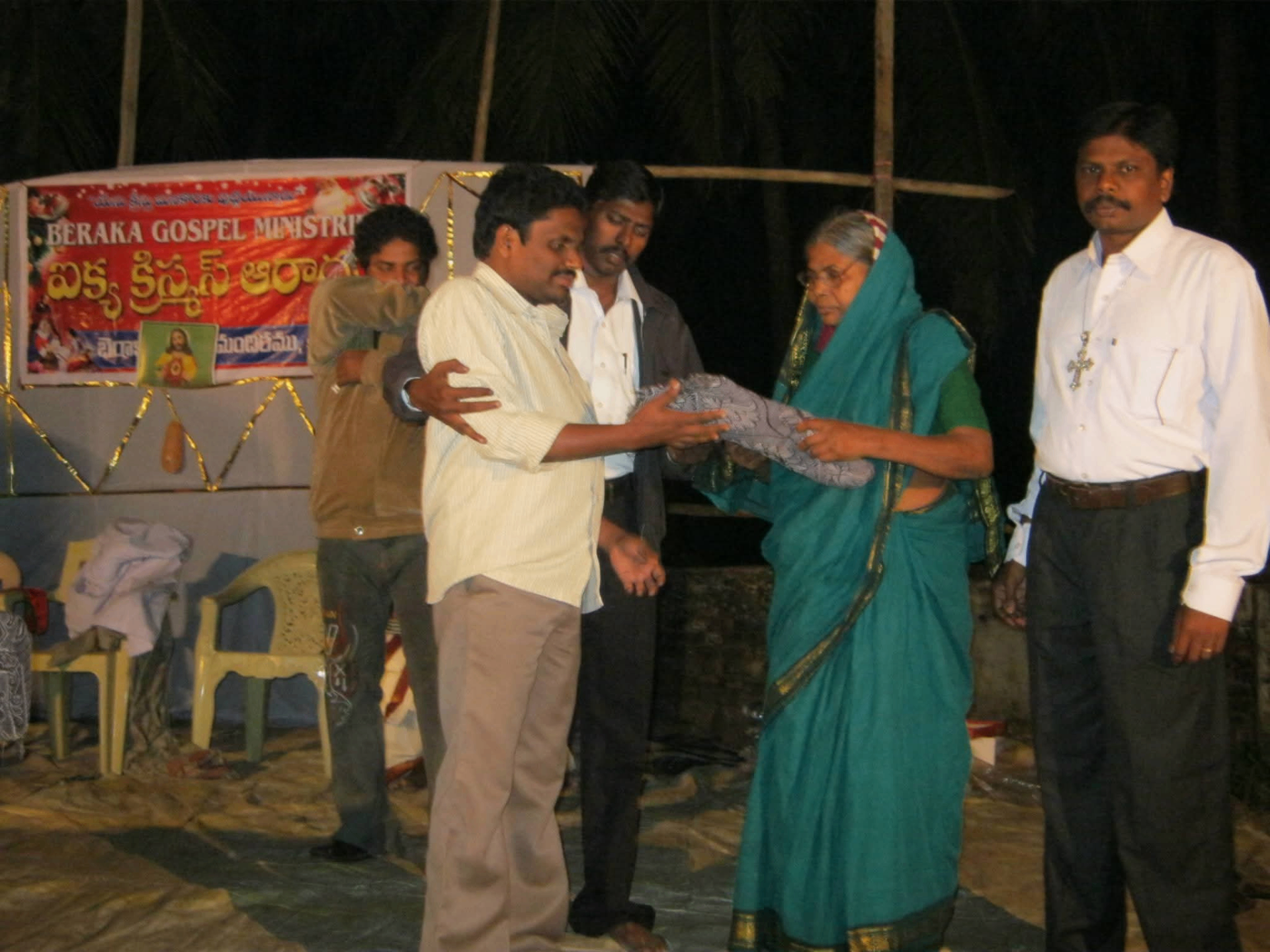 Honouring an elderly visually impaired sister with a shawl