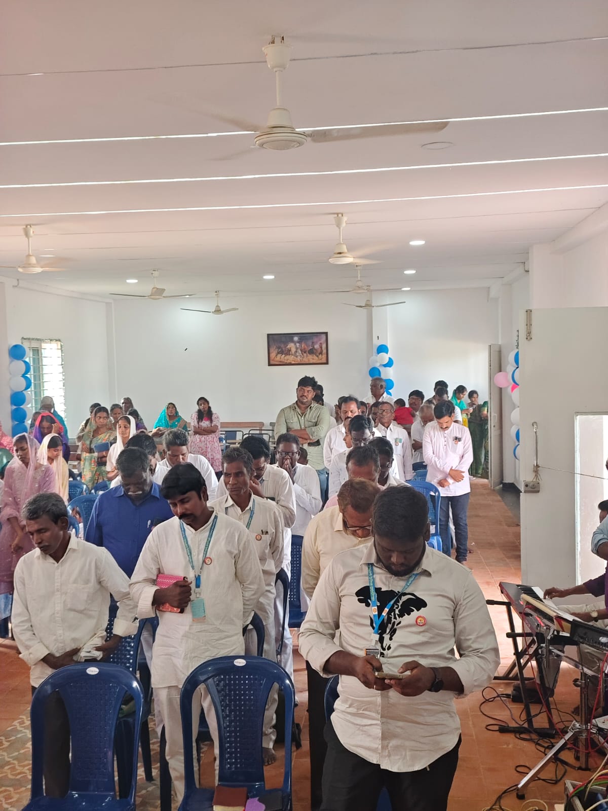 Prayer before the distribution — Gifts & New Clothes Distribution